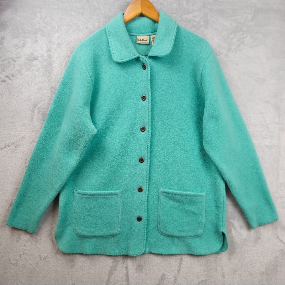 L.L. Bean Women's Teal Teddy Jacket Size L